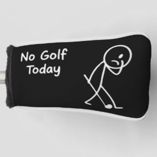 Geen golf vandaag Grappige treurige golfer figuur  Golfheadcover