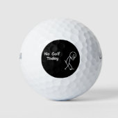 Geen Golf Vandaag Grappige Verdrietige Golfer Figu Golfballen (Voorkant)