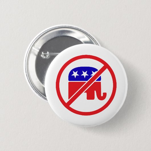 GEEN GOP - ANTI REPUBLICAN ELEPHANT RONDE BUTTON 5,7 CM (Voorkant /achterkant)