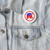 GEEN GOP - ANTI REPUBLICAN ELEPHANT RONDE BUTTON 5,7 CM (In situ)