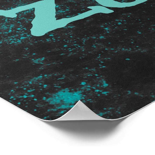 Geen Gossip Zone Blue Poster (Hoek)