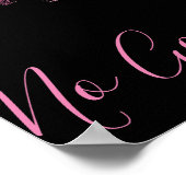 Geen gossip Zone roze lips op zwarte achtergrond Poster (Hoek)