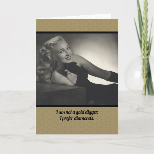 Geen gouden Vintage 1940s Note Kaart (Voorkant)