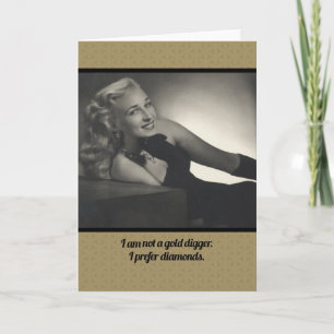 Geen gouden Vintage 1940s Note Kaart