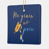 Geen Graan Geen Pijn Glutenvrije Quote Keramisch Ornament (Links)