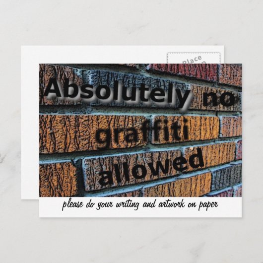 Geen graffiti briefkaart (Voorkant / Achterkant)