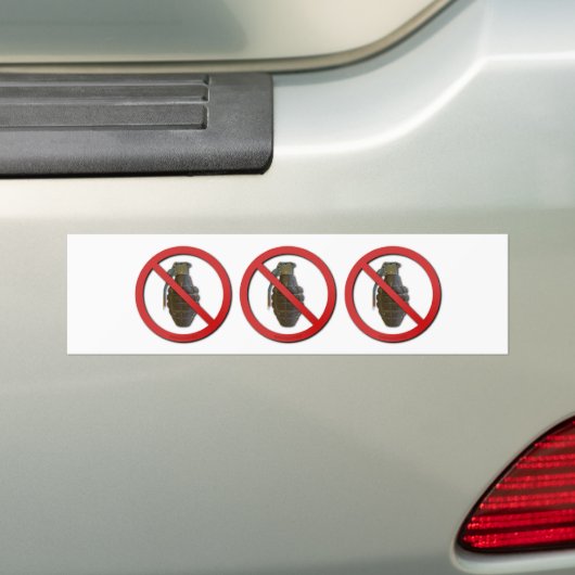 Geen granaten bumpersticker (Op auto)