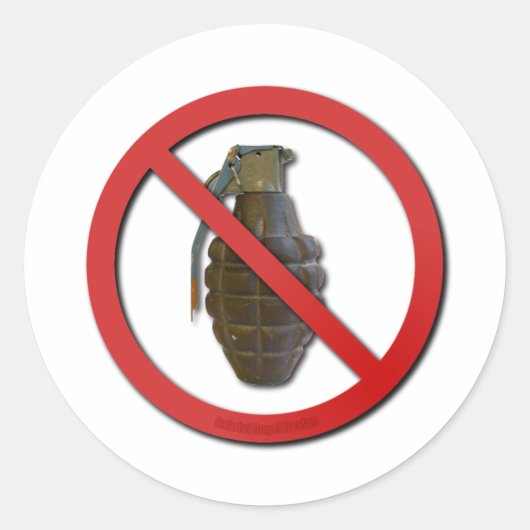 Geen granaten ronde sticker (Voorkant)