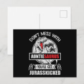 Geen grappen met Auntasaurus dinosaurus tante fami Briefkaart (Voorkant / Achterkant)