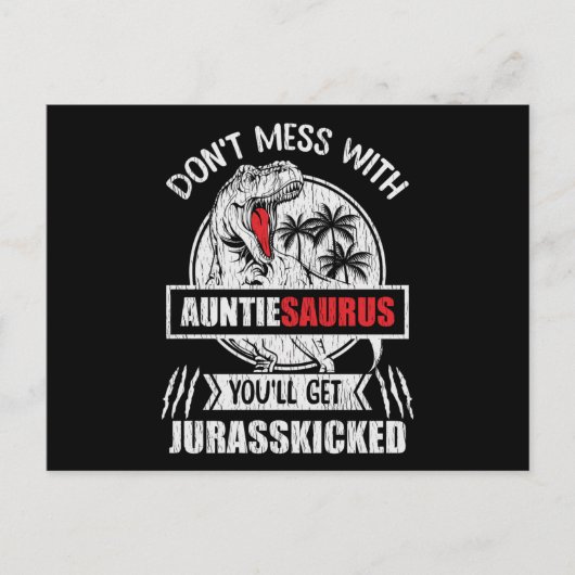Geen grappen met Auntasaurus dinosaurus tante fami Briefkaart (Voorkant)