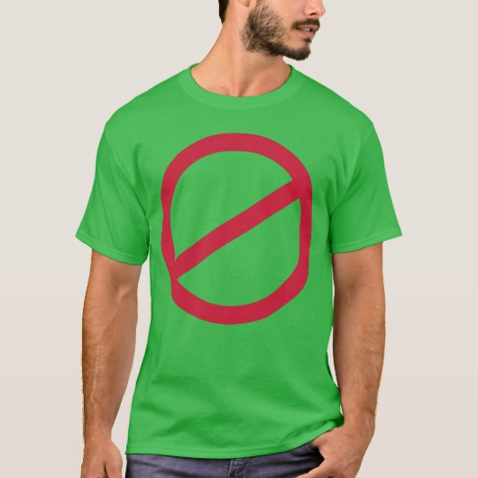 Geen grappig teken t-shirt (Voorkant)