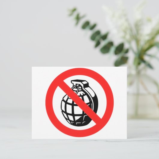 Geen Grenades Briefkaart (Staand voorkant)