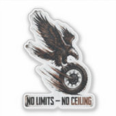 Geen Grenzen Geen Plafond Eagle Motorfiets Sticker (Voorkant)