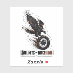 Geen Grenzen Geen Plafond Eagle Motorfiets Sticker