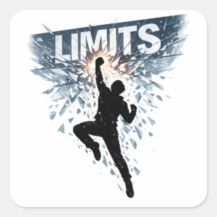 Geen Grenzen Motivatie Design Vierkante Sticker