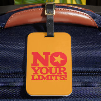 Geen grenzen! Rode Tekst Sinaasappel BG Bagagelabel