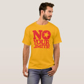 Geen grenzen! Rode tekst T-shirt (Voorkant volledig)