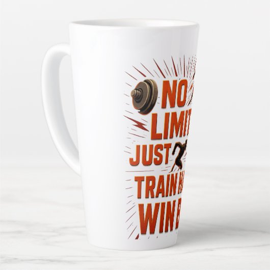 Geen grenzen Sport Waterfles Train Hard Latte Mok (Linkerhoek)