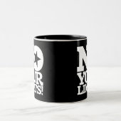 Geen grenzen! Witte Tekst Zwart BG Tweekleurige Koffiemok (Center)