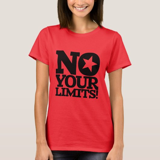 Geen grenzen! Zwarte tekst T-shirt (Voorkant)