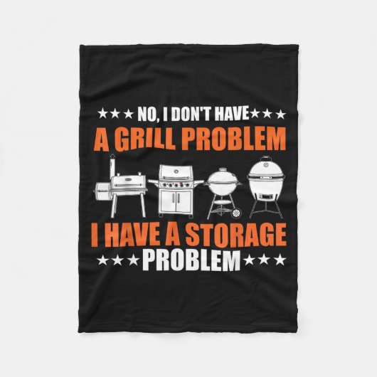 Geen Gril Probleem Bbq Grillen Pit Master Fleece Deken (Voorkant)