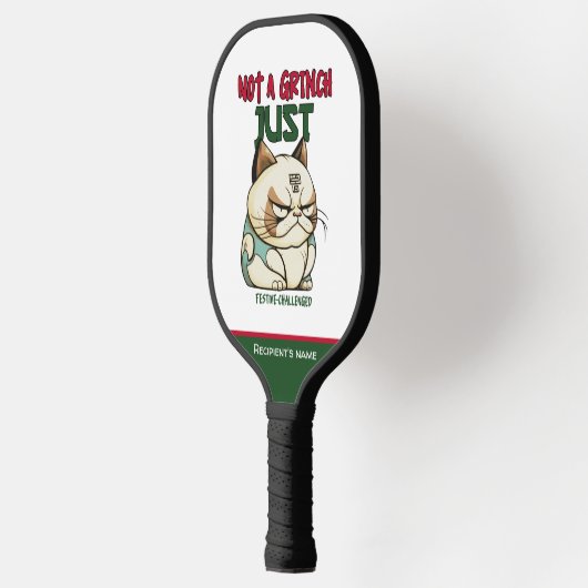 Geen Grinch, gewoon feestelijk uitgedaagd! grappig Pickleball Paddle (Links)