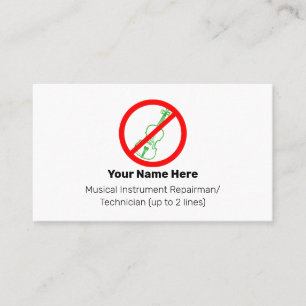 Geen groen Violins Instrument Tech White Visitekaartje