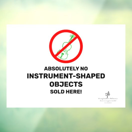 Geen groene Violet Lokale muziekwinkel Raamsticker (Vel 3)