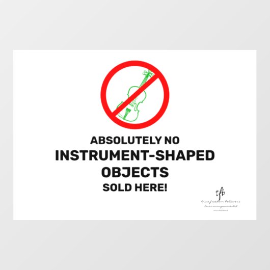 Geen groene Violet Lokale muziekwinkel Raamsticker (Vel)