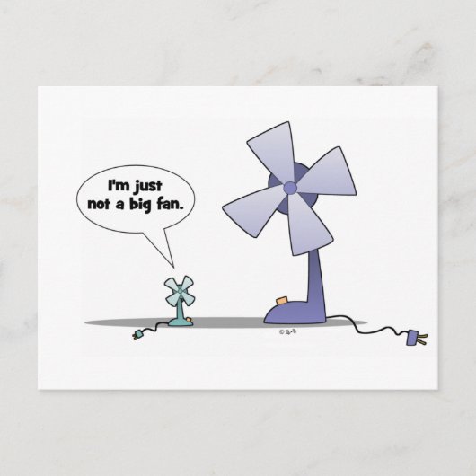 Geen grote fan briefkaart (Voorkant)