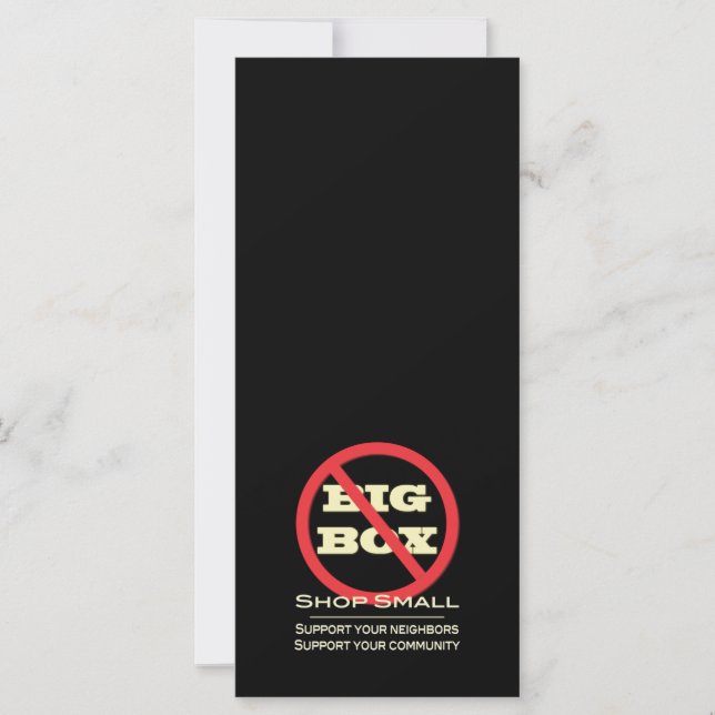 Geen grote winkels! (Voorkant)