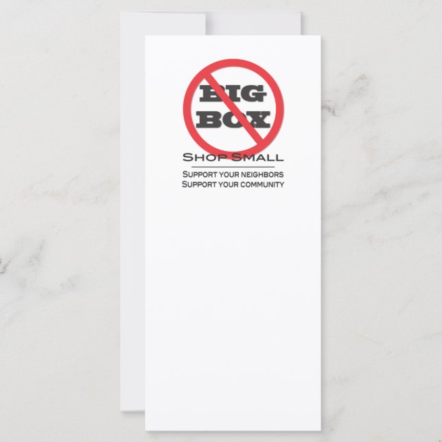 Geen grote winkels! (Voorkant)