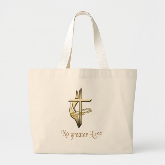 Geen groter liefdeskruis grote tote bag (Voorkant)