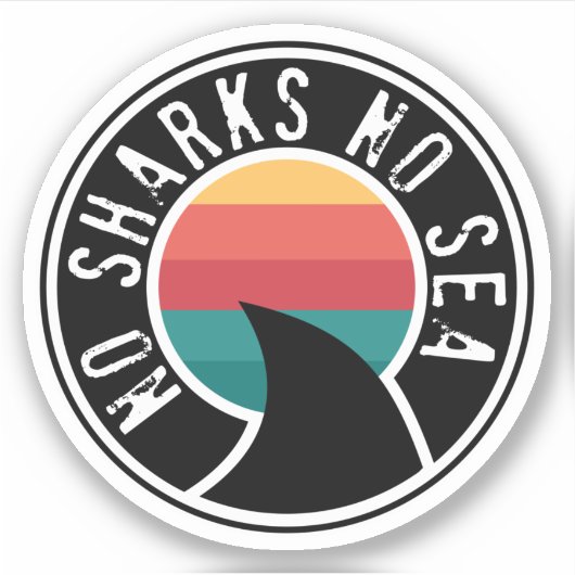 Geen haaien Geen Zee Sticker (Voorkant)