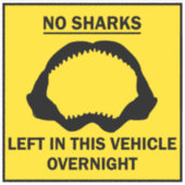 Geen haaien meer over in het voertuig 's nachts Fu Sticker (Voorkant)