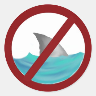 Geen haaien toegestaan ronde sticker
