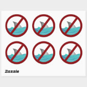 Geen haaien toegestaan ronde sticker (Vel)