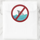 Geen haaien toegestaan ronde sticker (Tas)