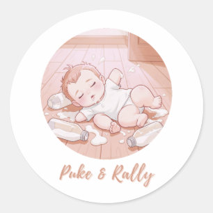 Geen haar, geen probleem – Mooie roze kant en stri Ronde Sticker