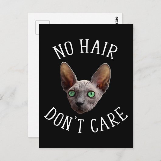 Geen Haar, Geen Zorg Grappige Sphynx Kat Briefkaart (Voorkant / Achterkant)