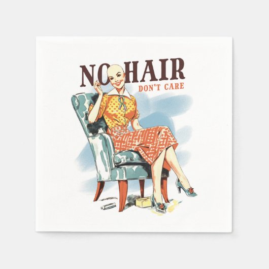 Geen haar, het kan me niet schelen - kankerbewustz servet (Voorkant)
