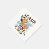 Geen haar, het kan me niet schelen - kankerbewustz servet (Hoek)