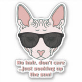 Geen haar, maakt niet uit...Alleen de zon opsnappe Sticker (Voorkant)