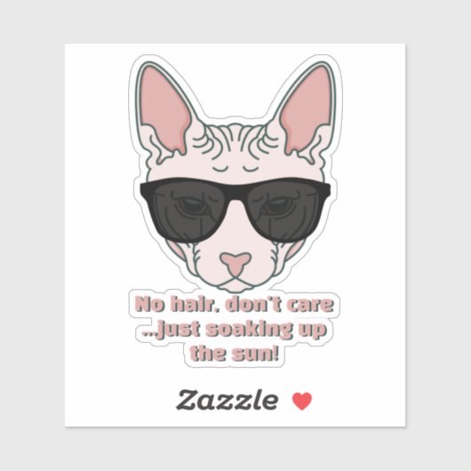 Geen haar, maakt niet uit...Alleen de zon opsnappe Sticker (Vel)