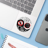 Geen haast, geen pauze sticker (Laptop met iPhone)
