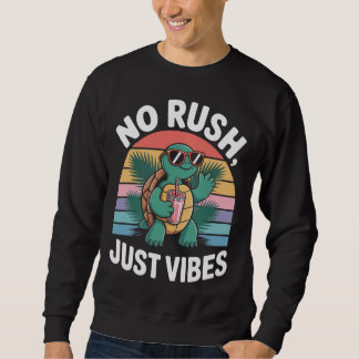 Geen Haast, Gewoon Sfeer Grappige Schildpad Retro Trui