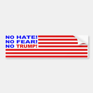 Geen haat, geen angst, geen Trump vlag Bumperstick Bumpersticker