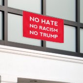 Geen haat Geen racisme Geen trump Spandoek (Buitenkant Gebouw)