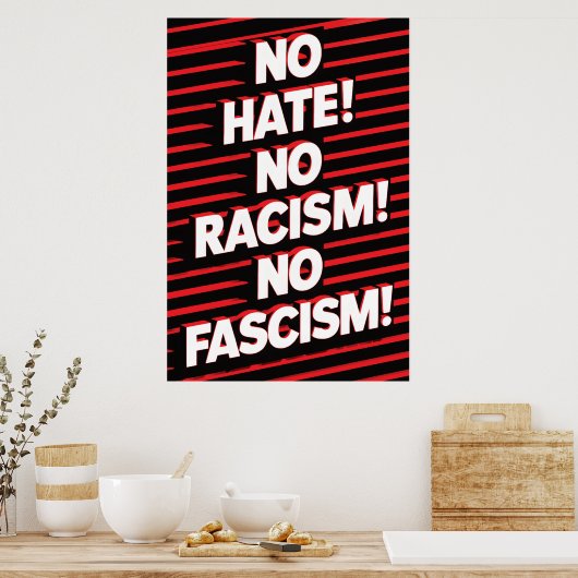 Geen haat geen racisme poster (Keuken)