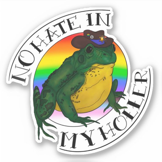 Geen haat in mijn Holler Sticker (Voorkant)